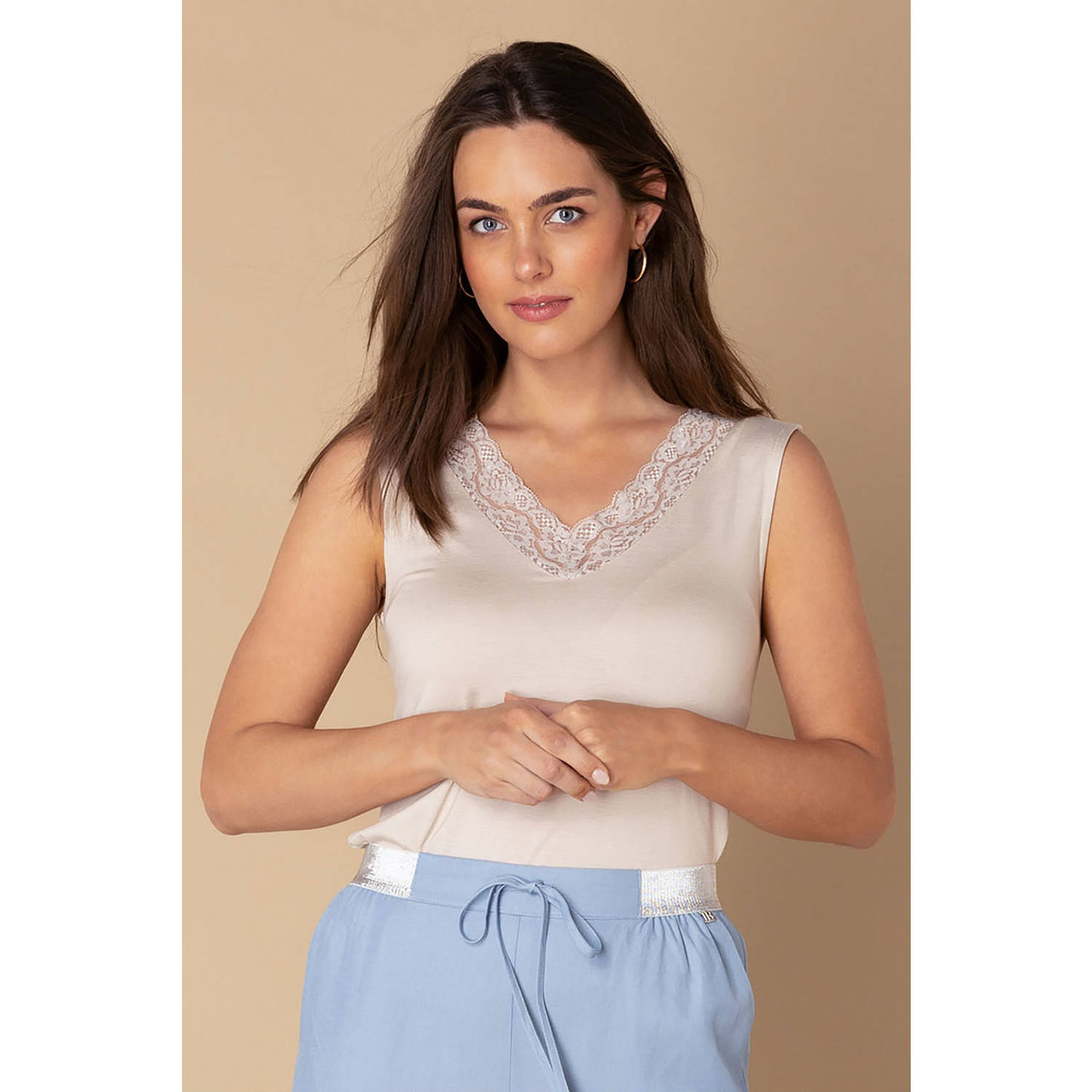 Ivy Beau mouwloze top ecru