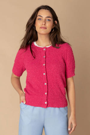 gebreid vest roze