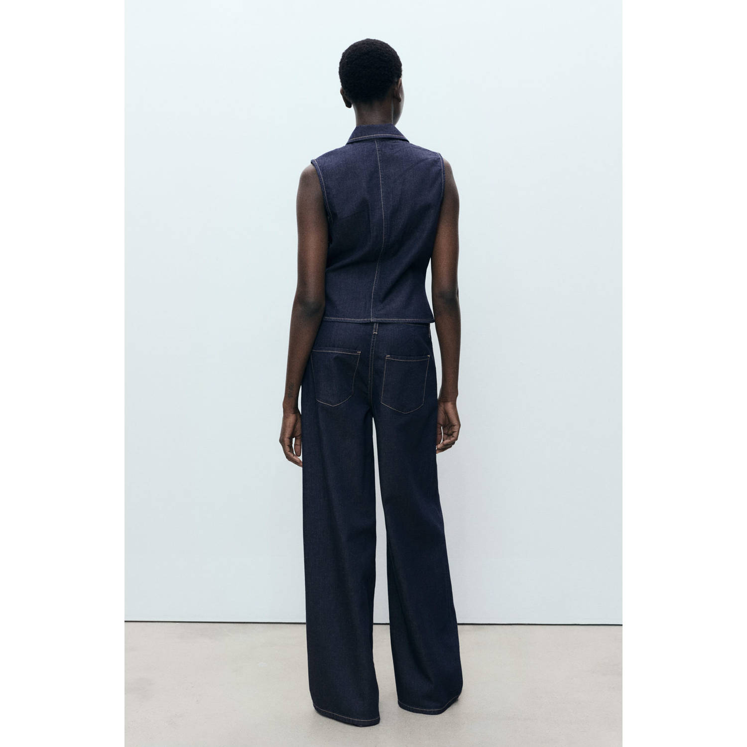 Mango wide leg jeans dark blue denim