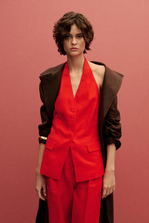linnen gilet rood