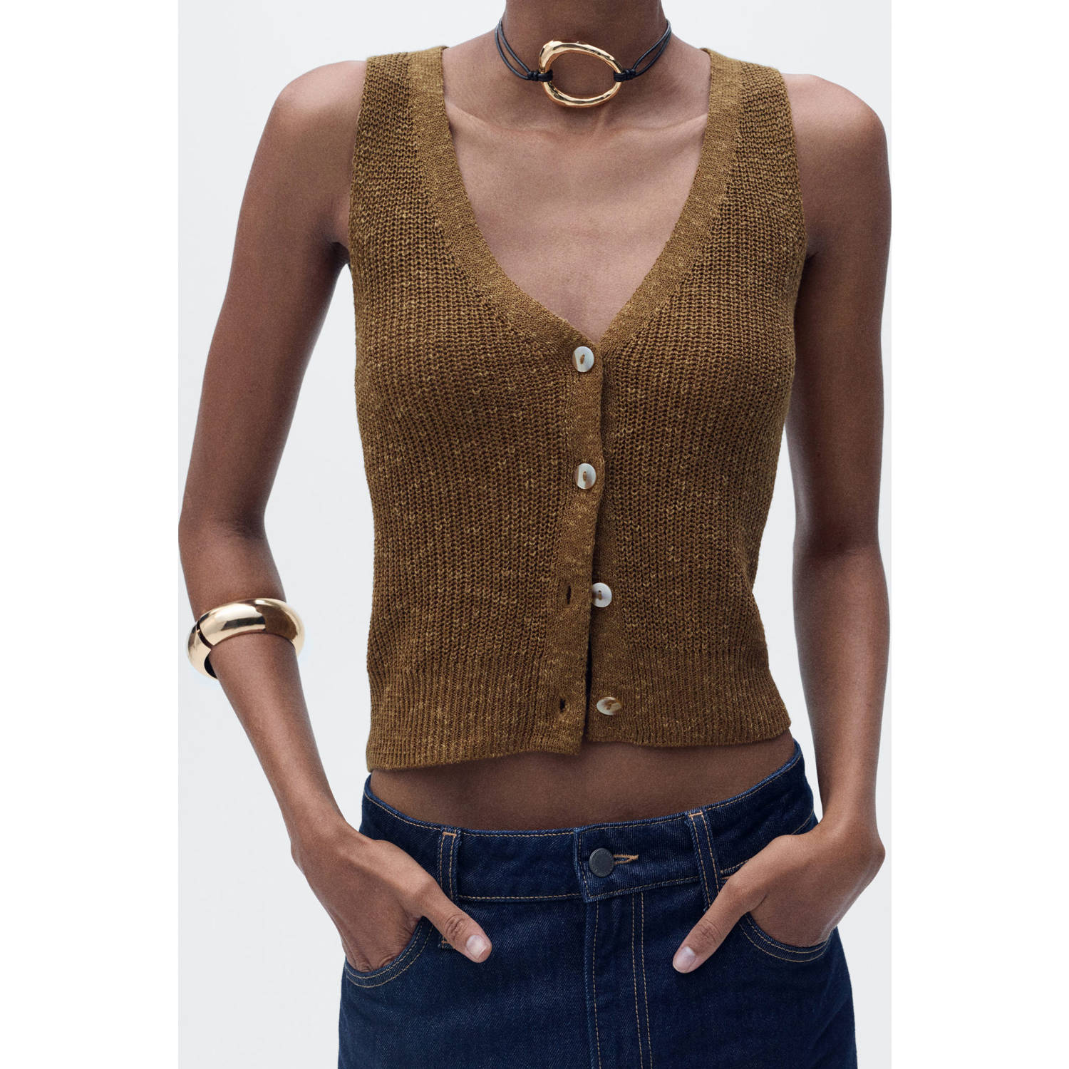Mango gilet bruin
