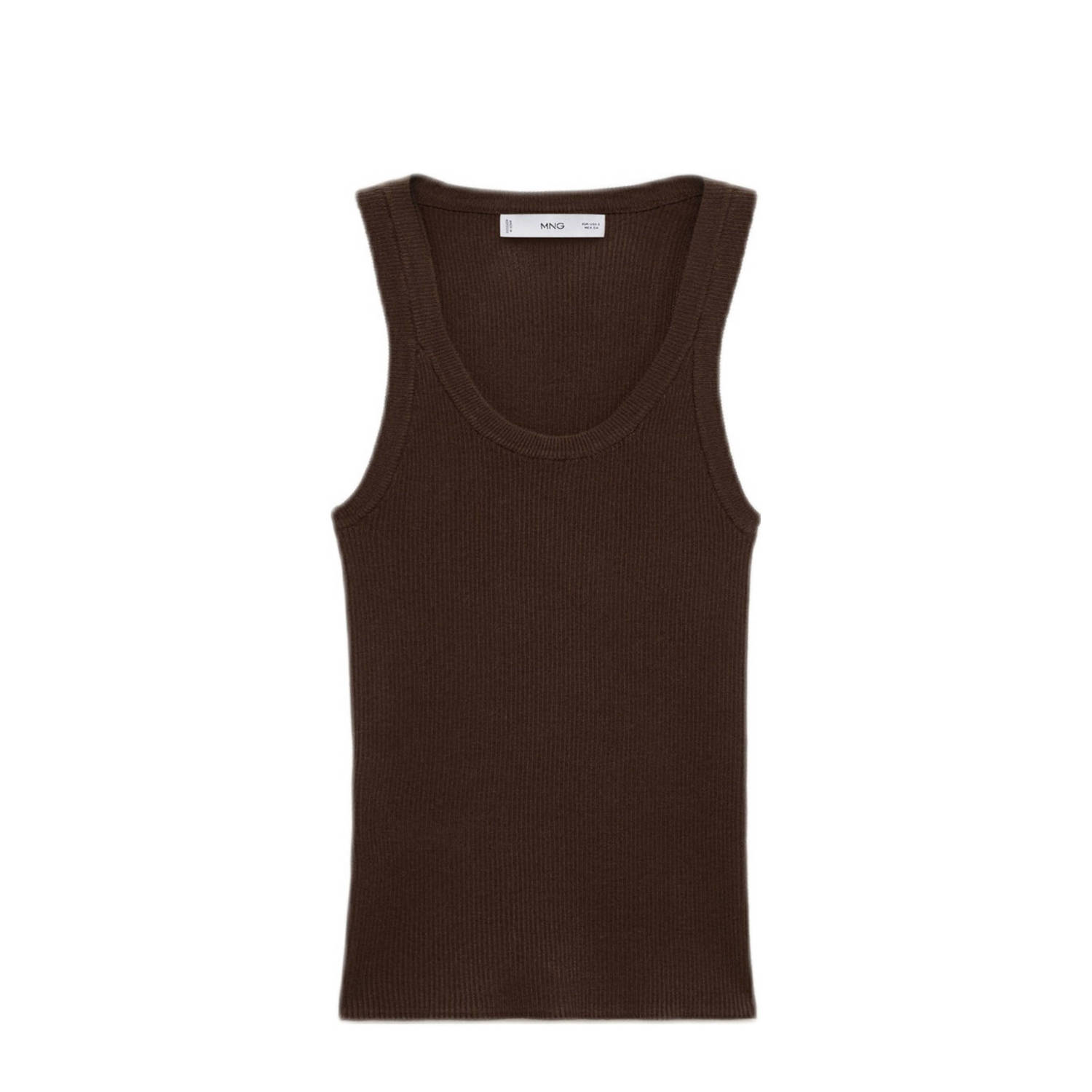 Mango top bruin fijn gebreid