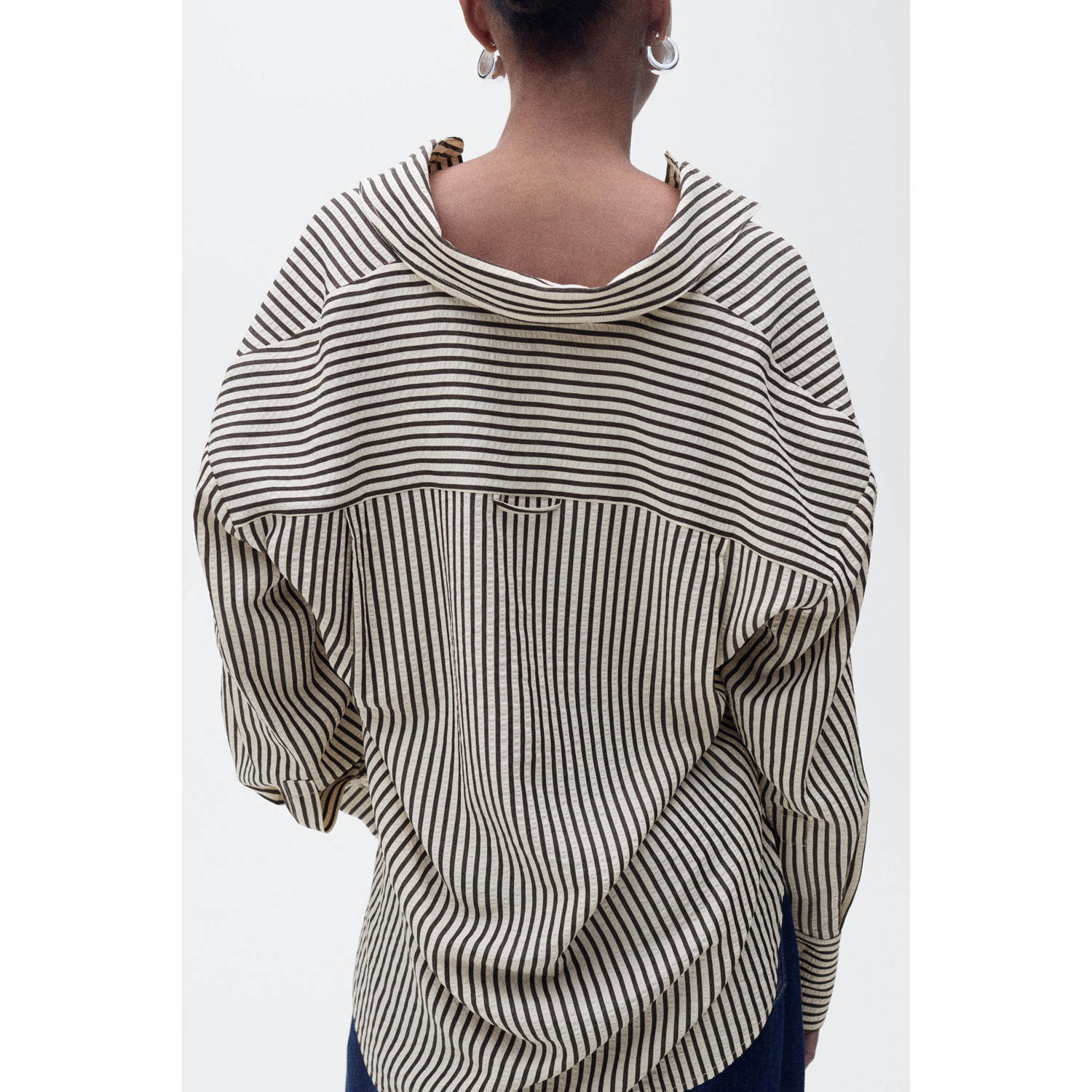 Mango blouse zwart ecru