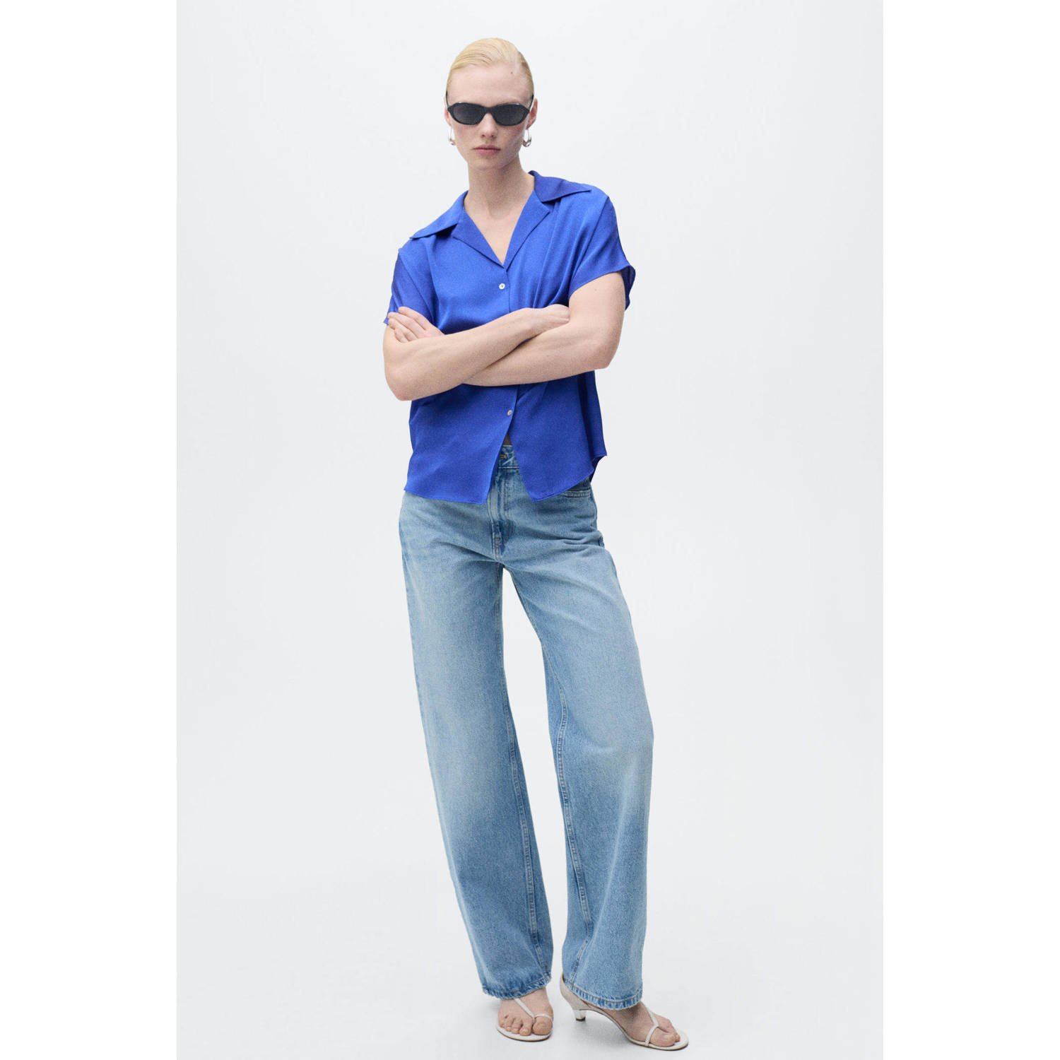 Mango blouse blauw