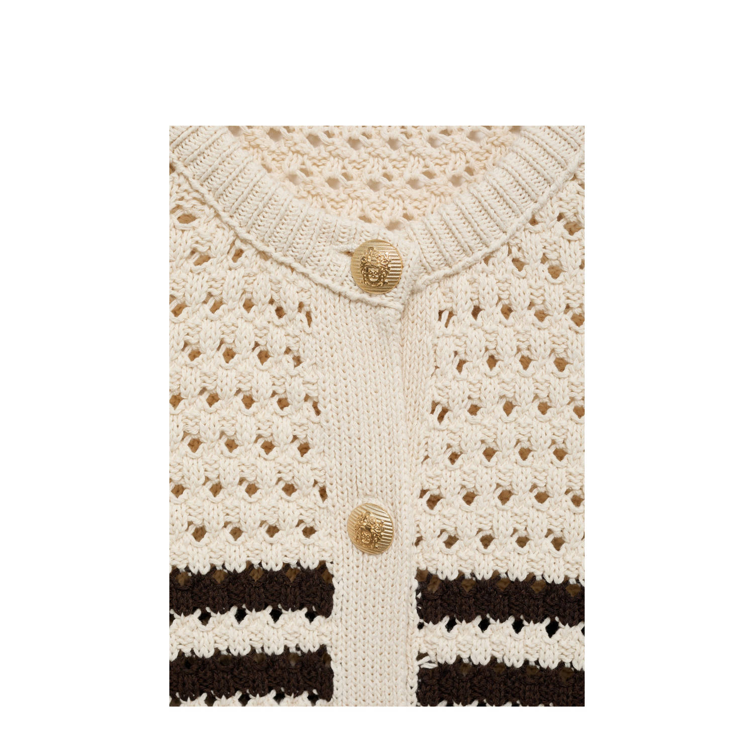 Mango gebreid vest ecru