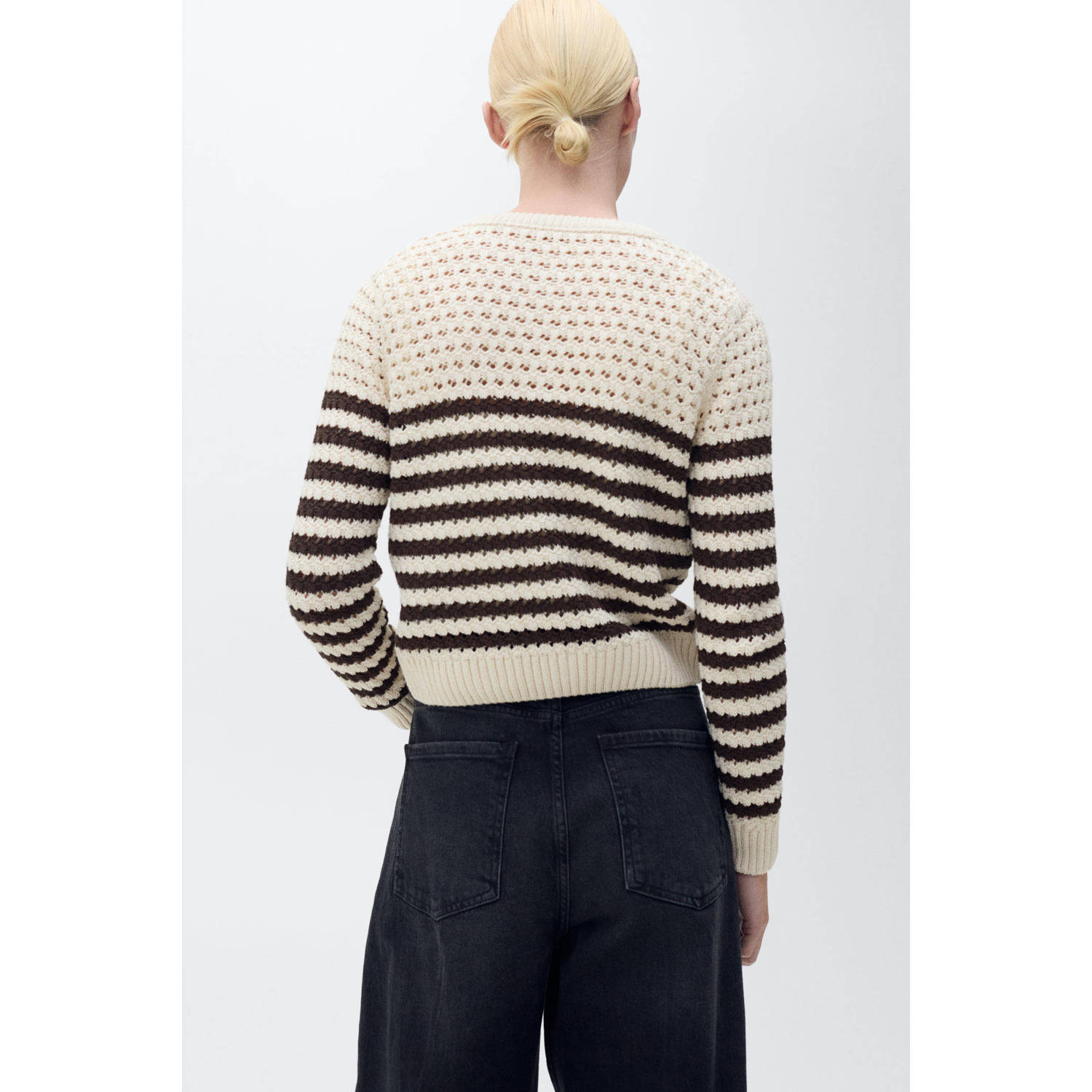 Mango gebreid vest ecru
