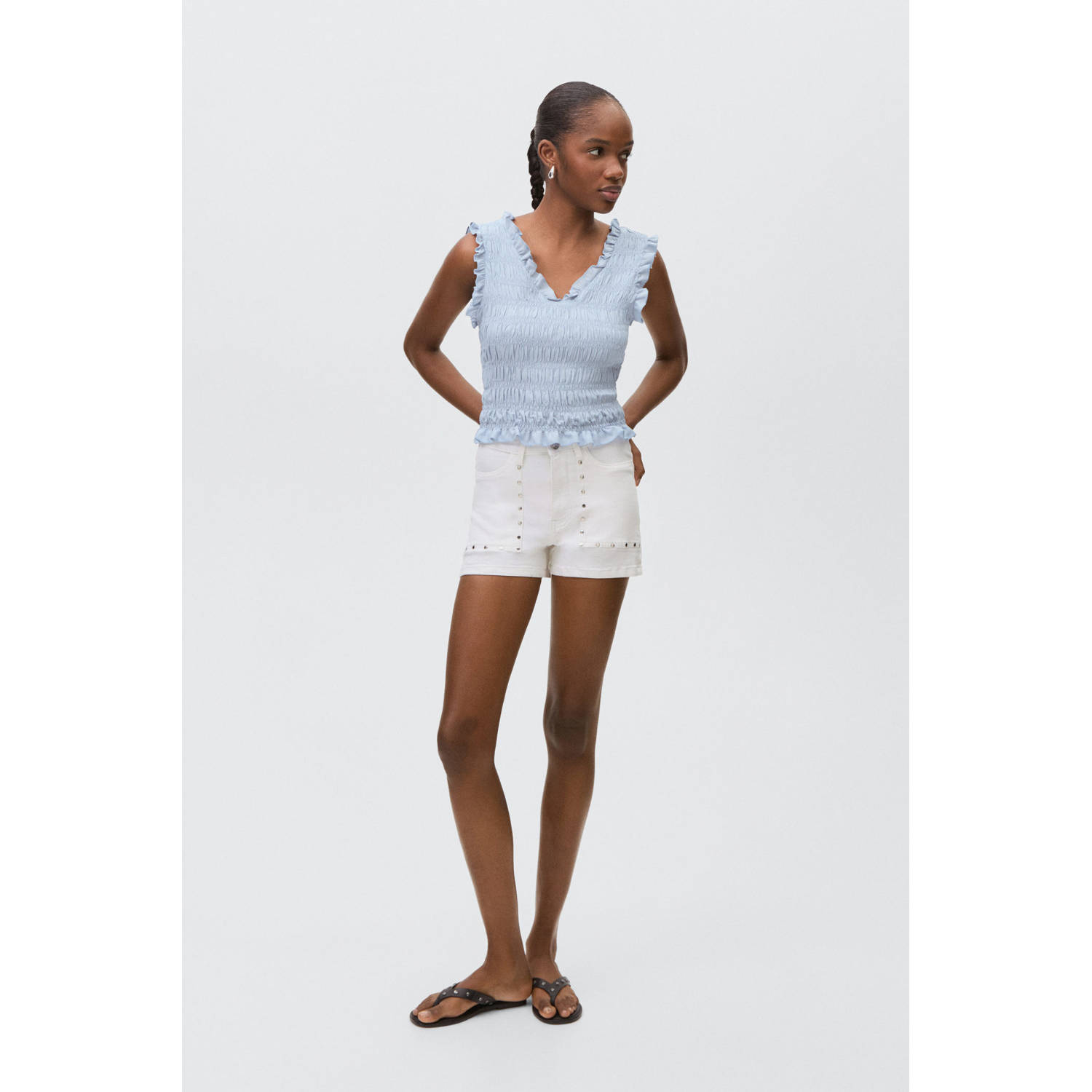 MANGO TEEN mouwloze top lichtblauw