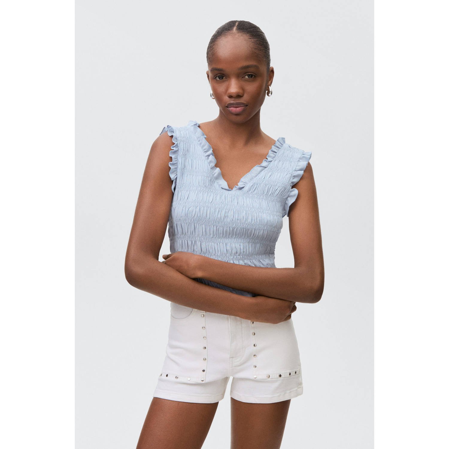 MANGO TEEN mouwloze top lichtblauw