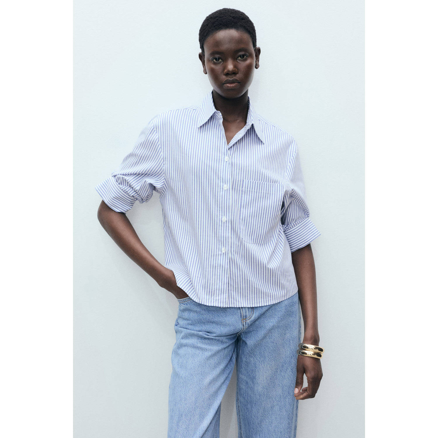 Mango blouse blauw