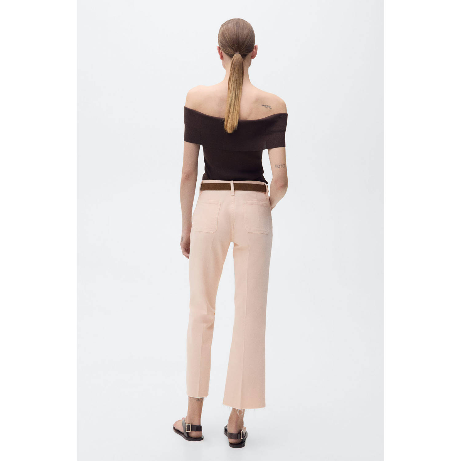 Mango capri jeans lichtroze