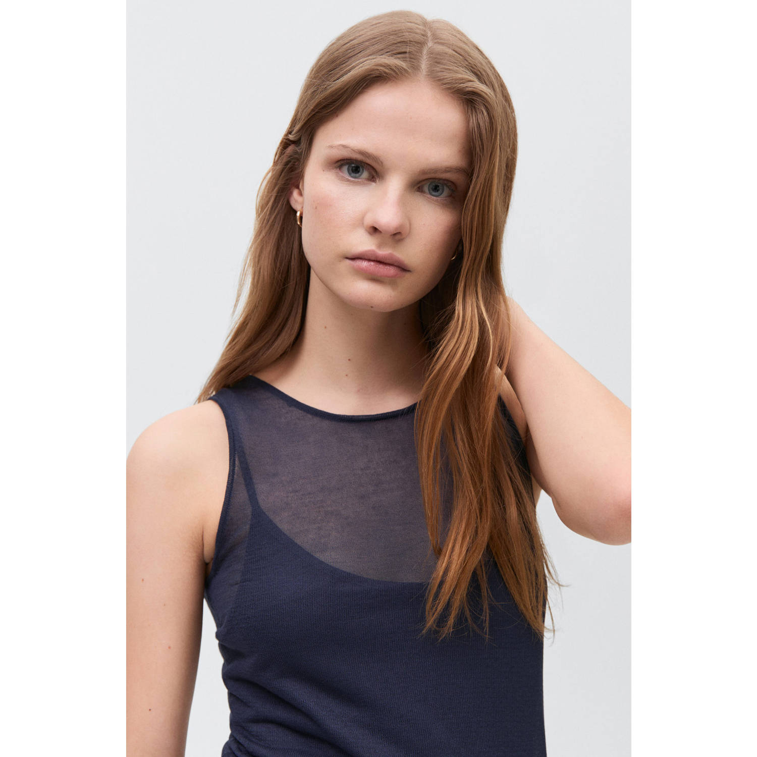 MANGO TEEN maxi jurk donkerblauw