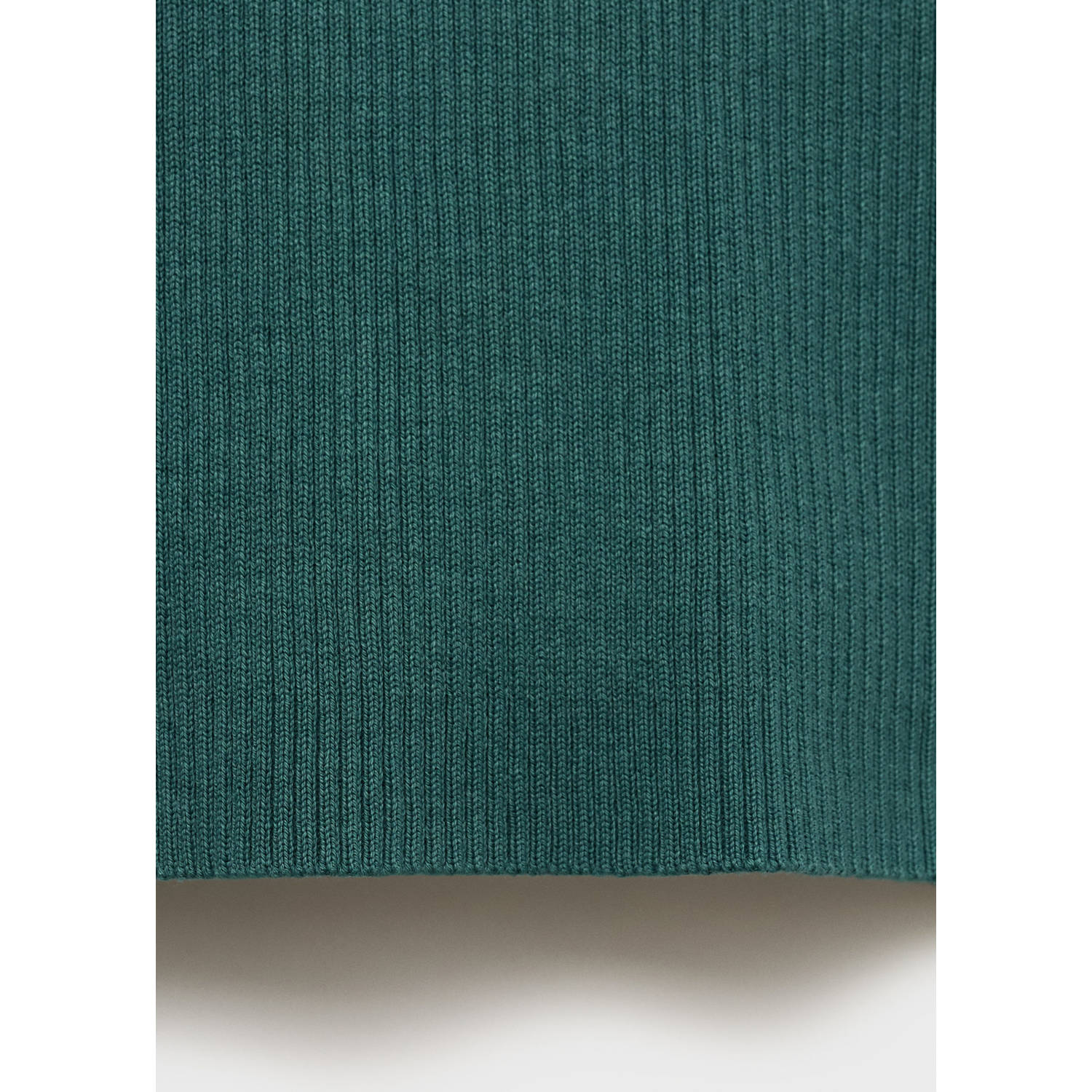 MANGO TEEN cropped top donkergroen rib gebreid