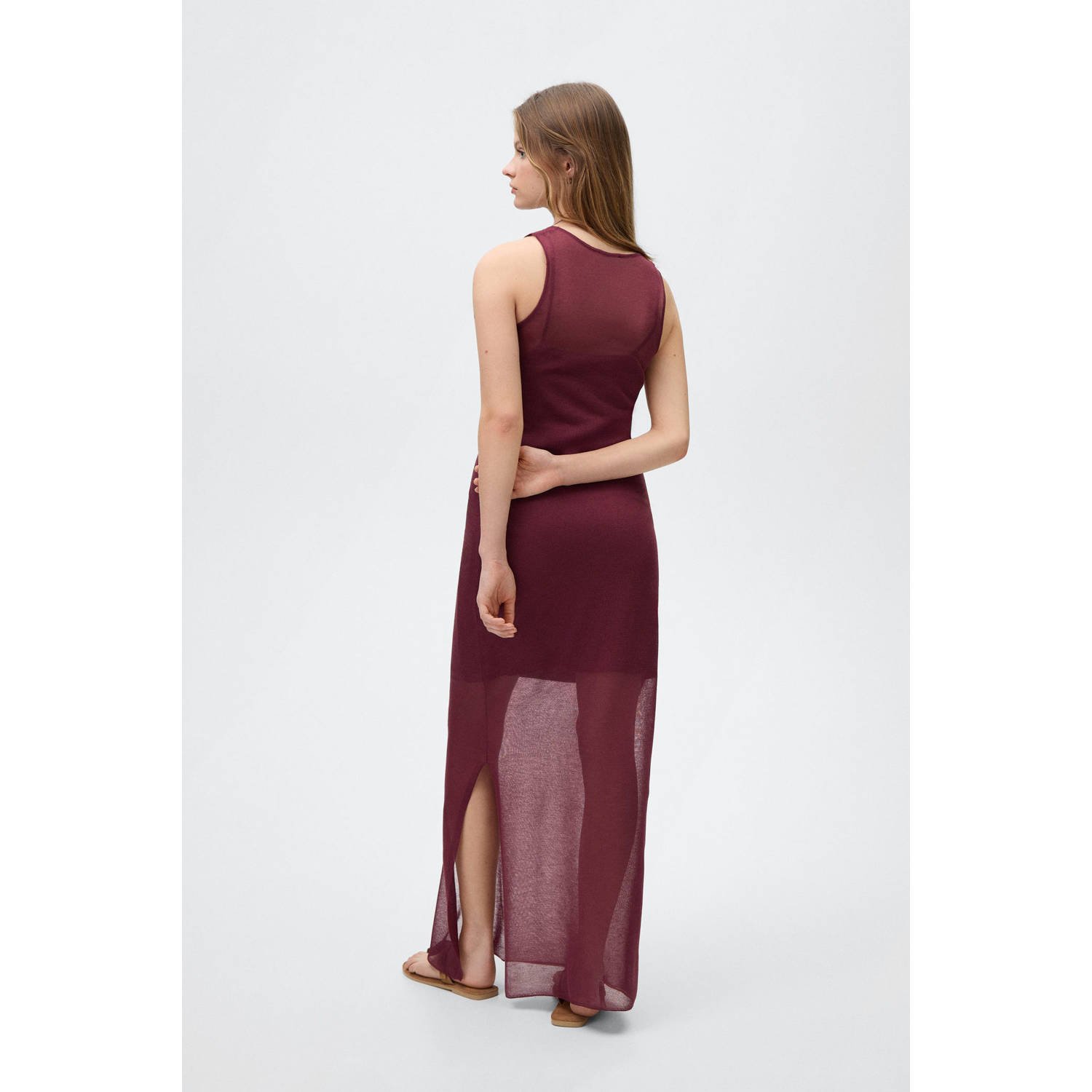 MANGO TEEN maxi jurk donkerrood