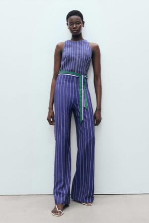 aansluitend jumpsuit blauw