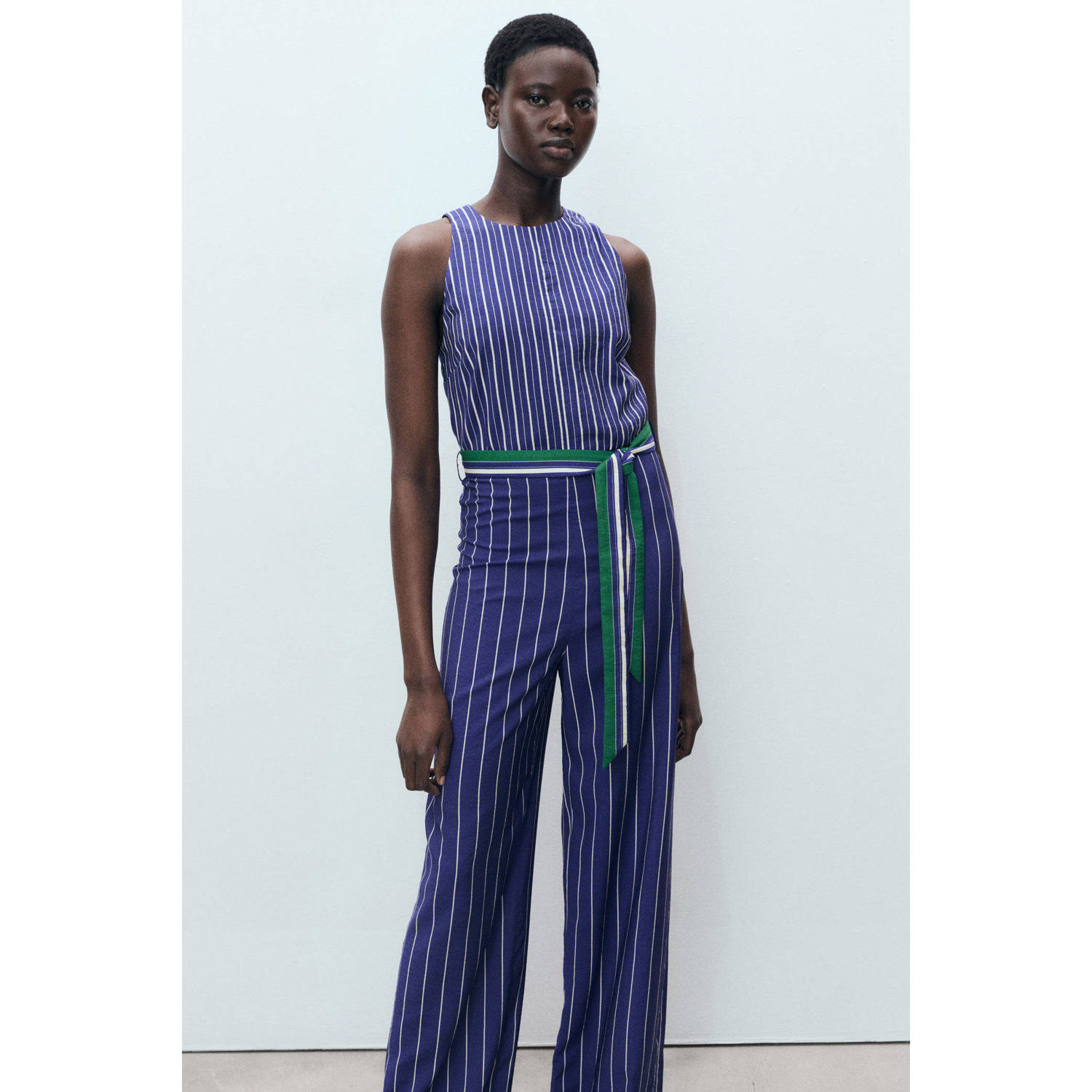 Mango aansluitend jumpsuit blauw