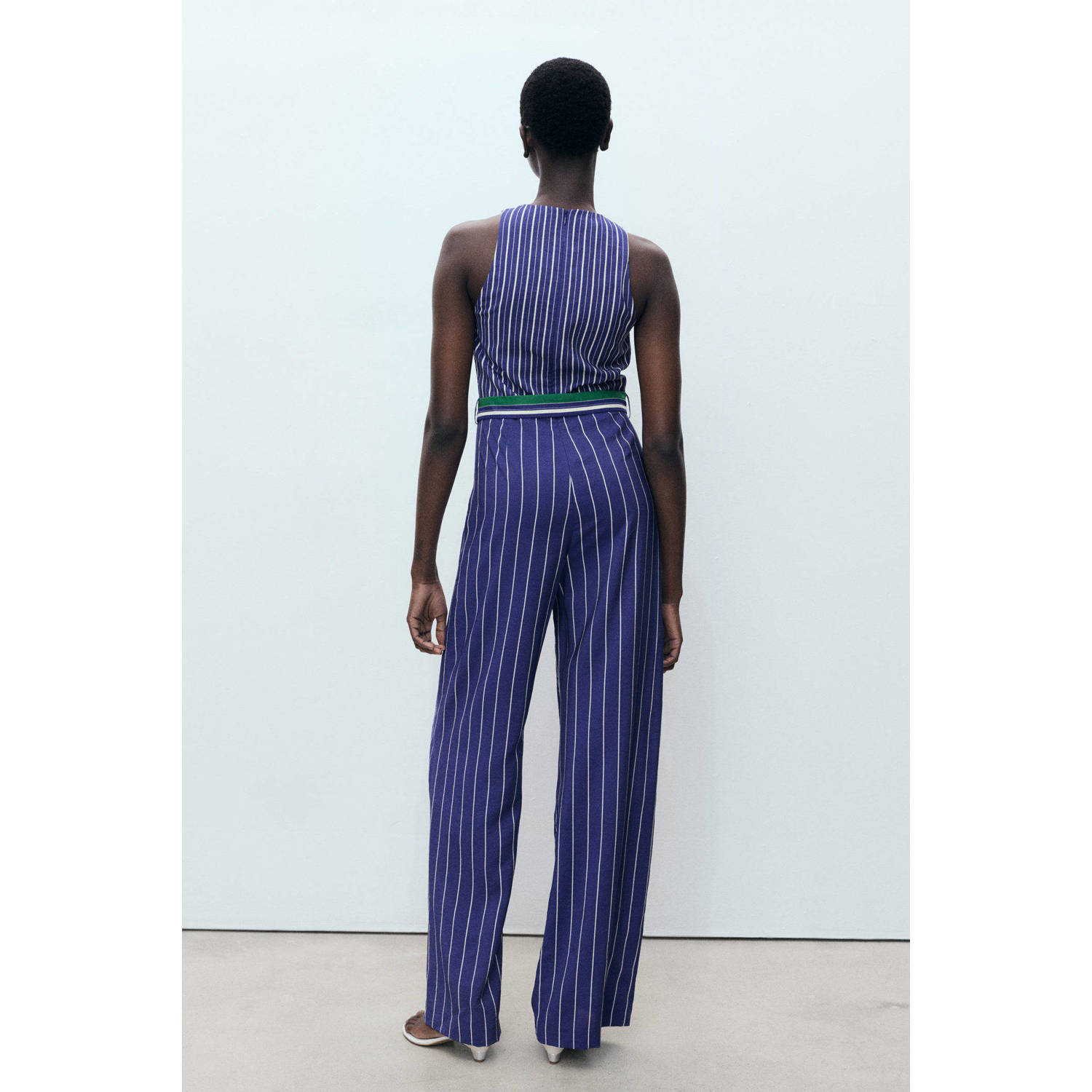 Mango aansluitend jumpsuit blauw