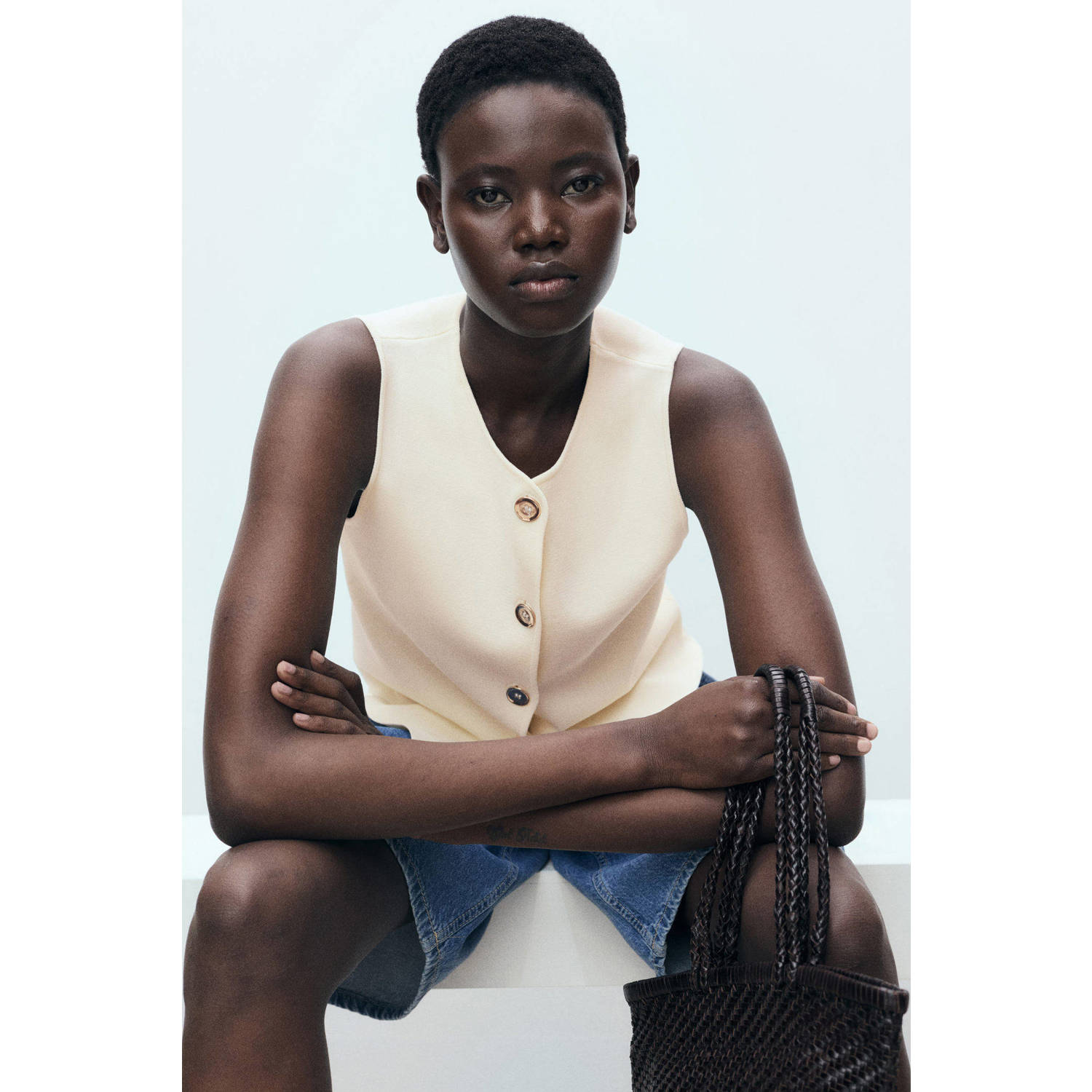 Mango gilet ecru
