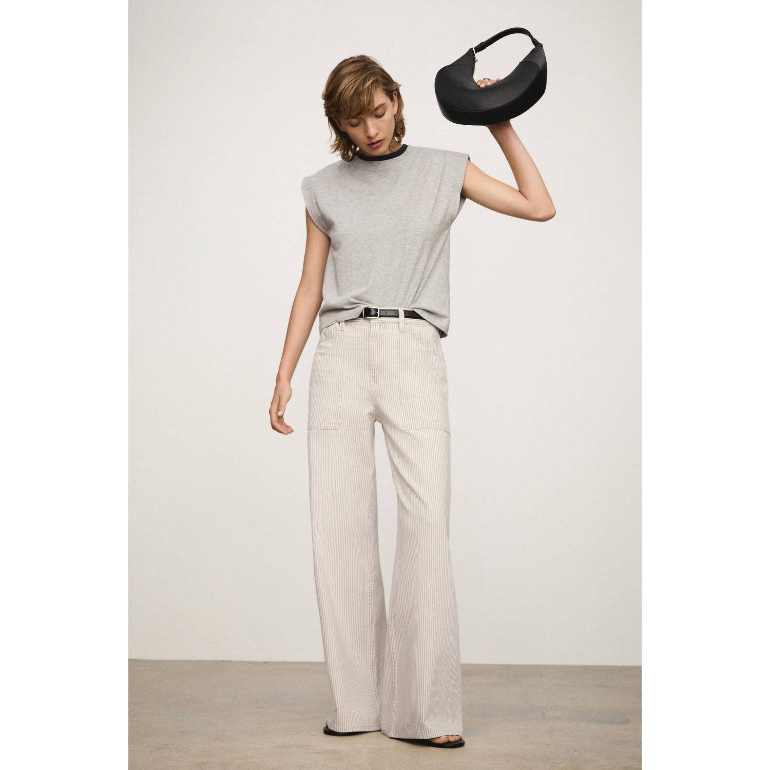Mango wide leg jeans ecru