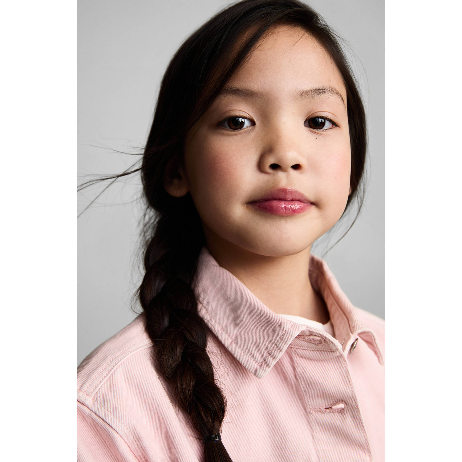 Mango Kids denim spijkerjas lichtroze