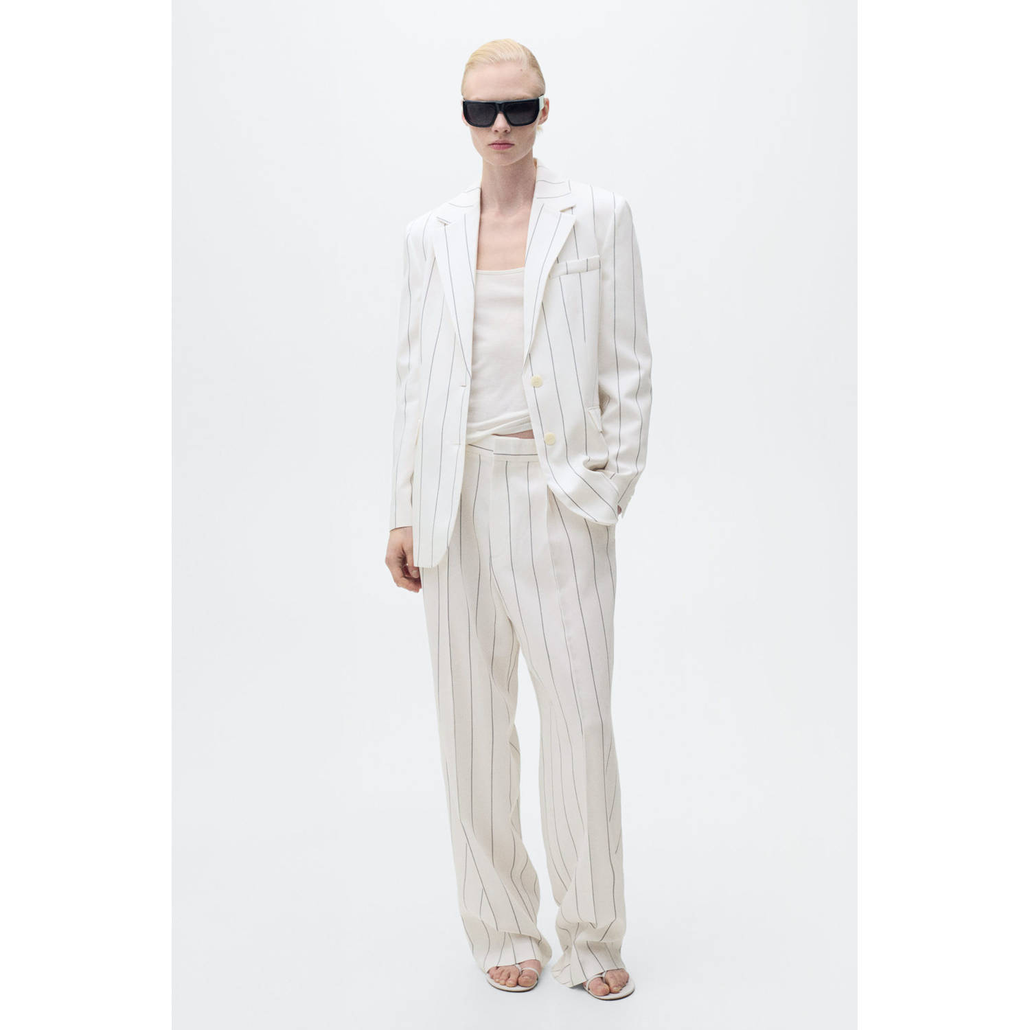 Mango getailleerde blazer wit