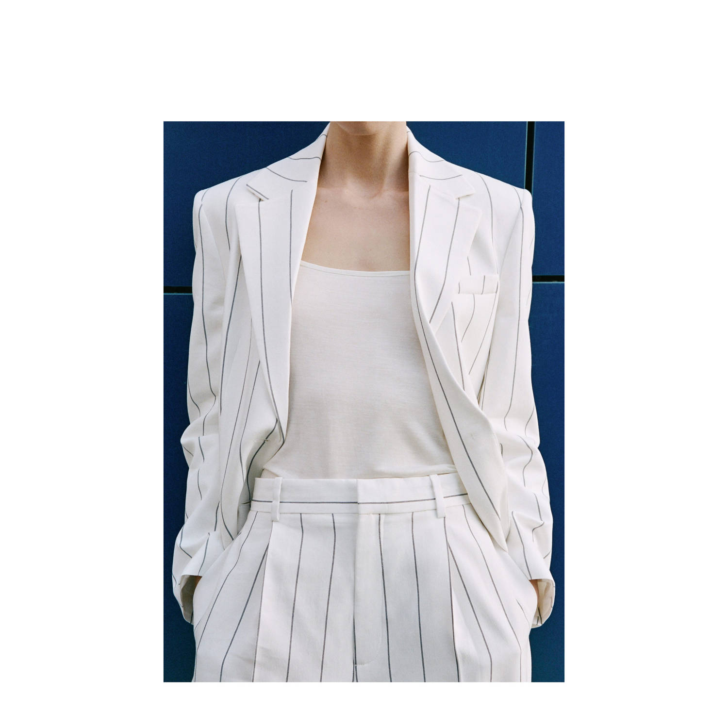 Mango getailleerde blazer wit