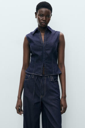 gilet dark blue denim