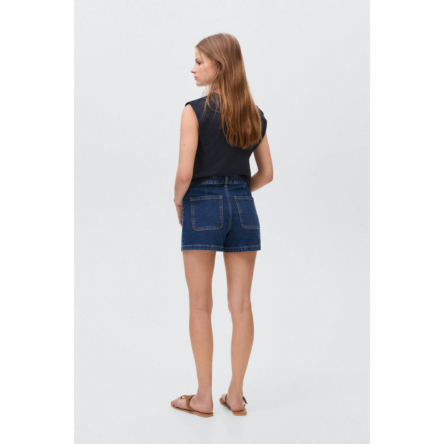 MANGO TEEN denim short dark blue denim
