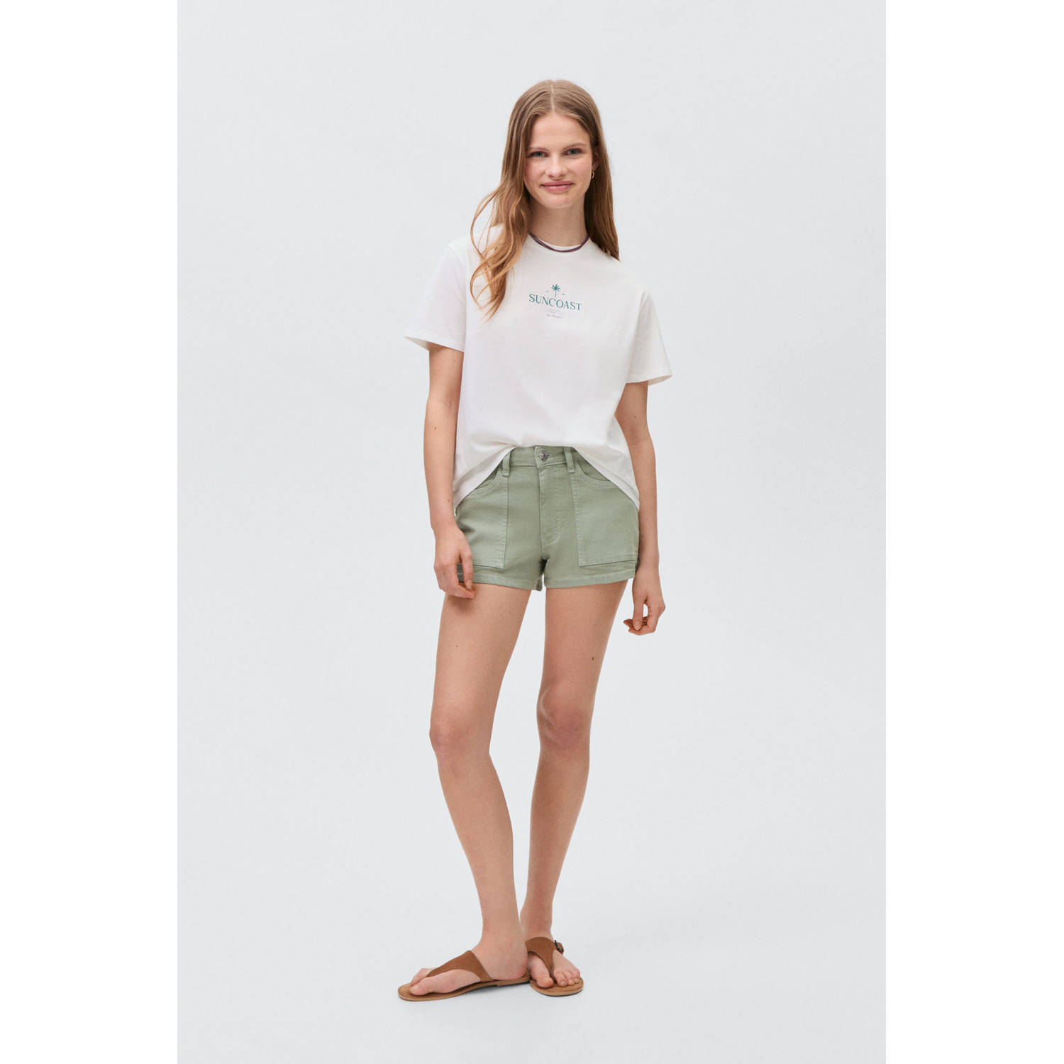 MANGO TEEN denim short groen