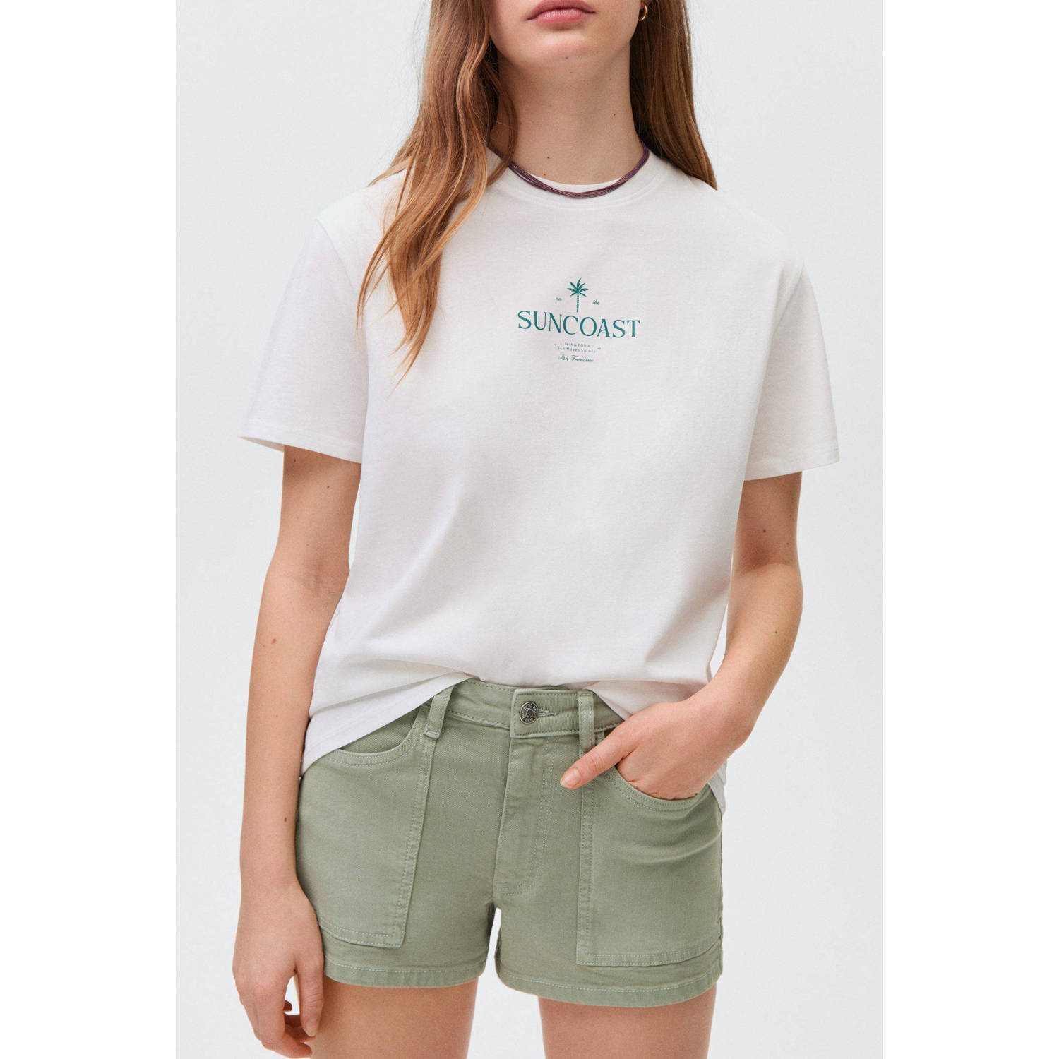 MANGO TEEN denim short groen