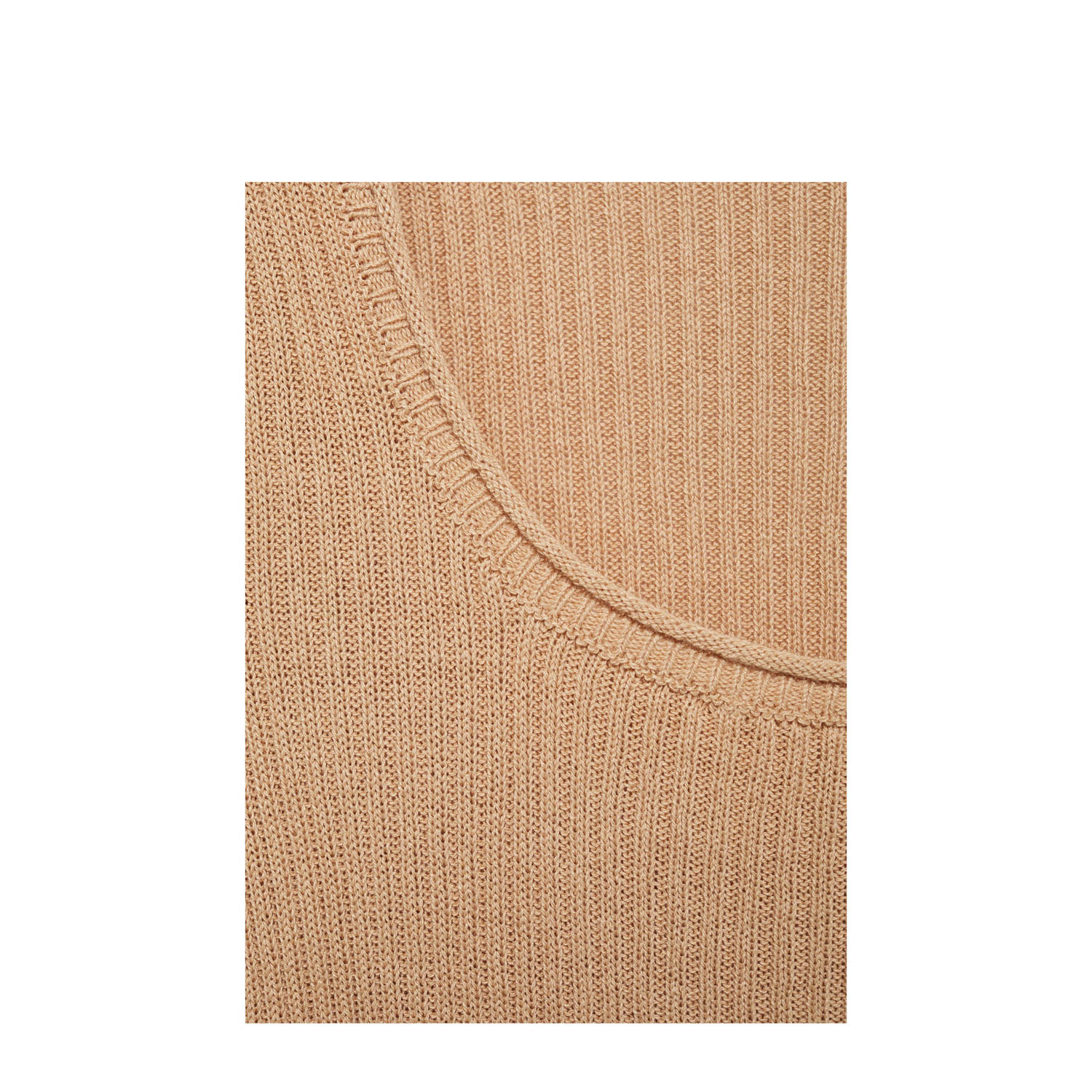 Mango top beige fijn gebreid