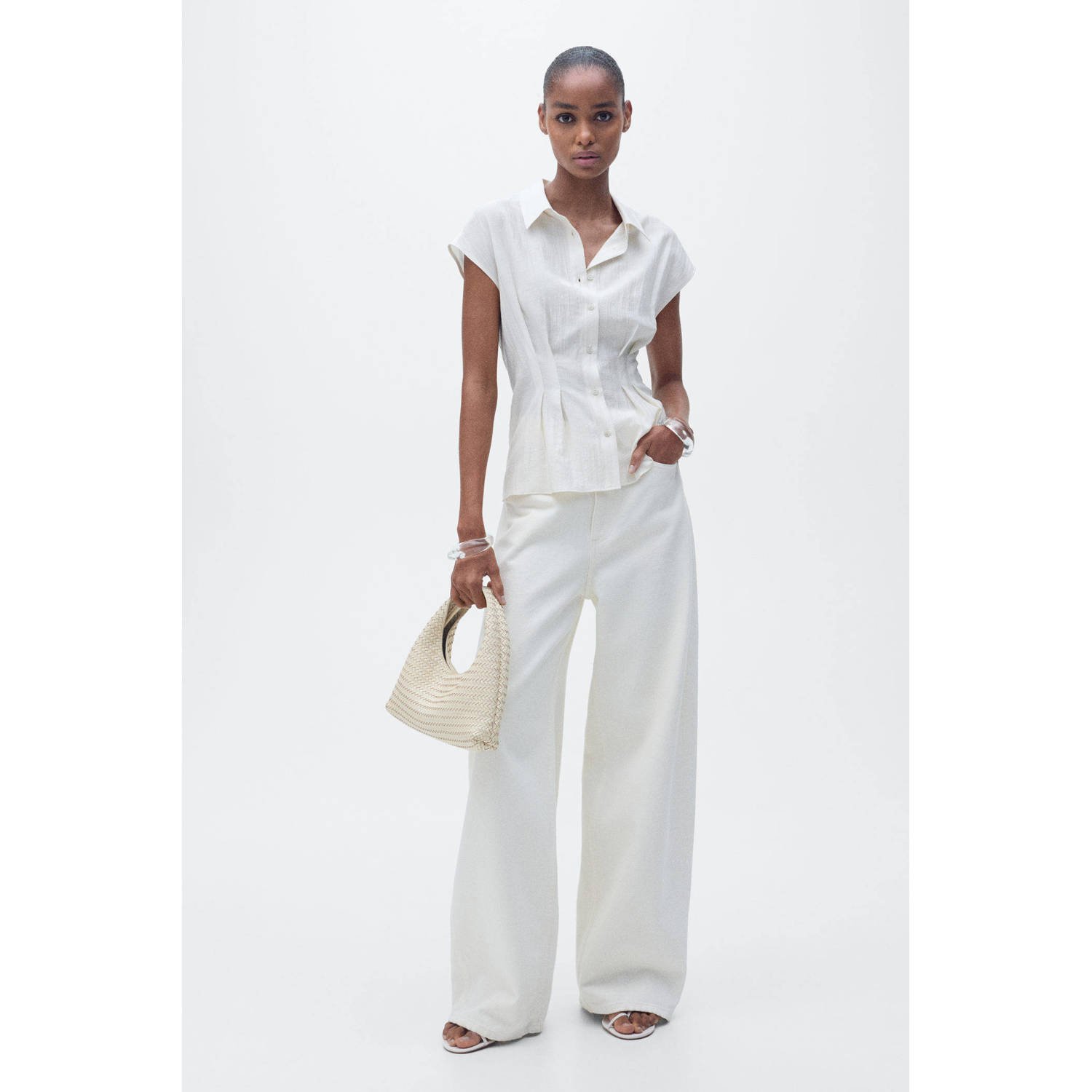 Mango blouse ecru