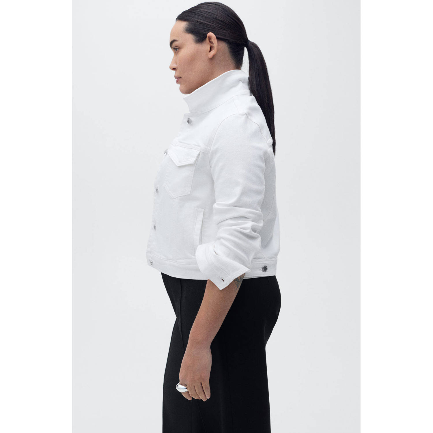 Mango denim spijkerjas wit