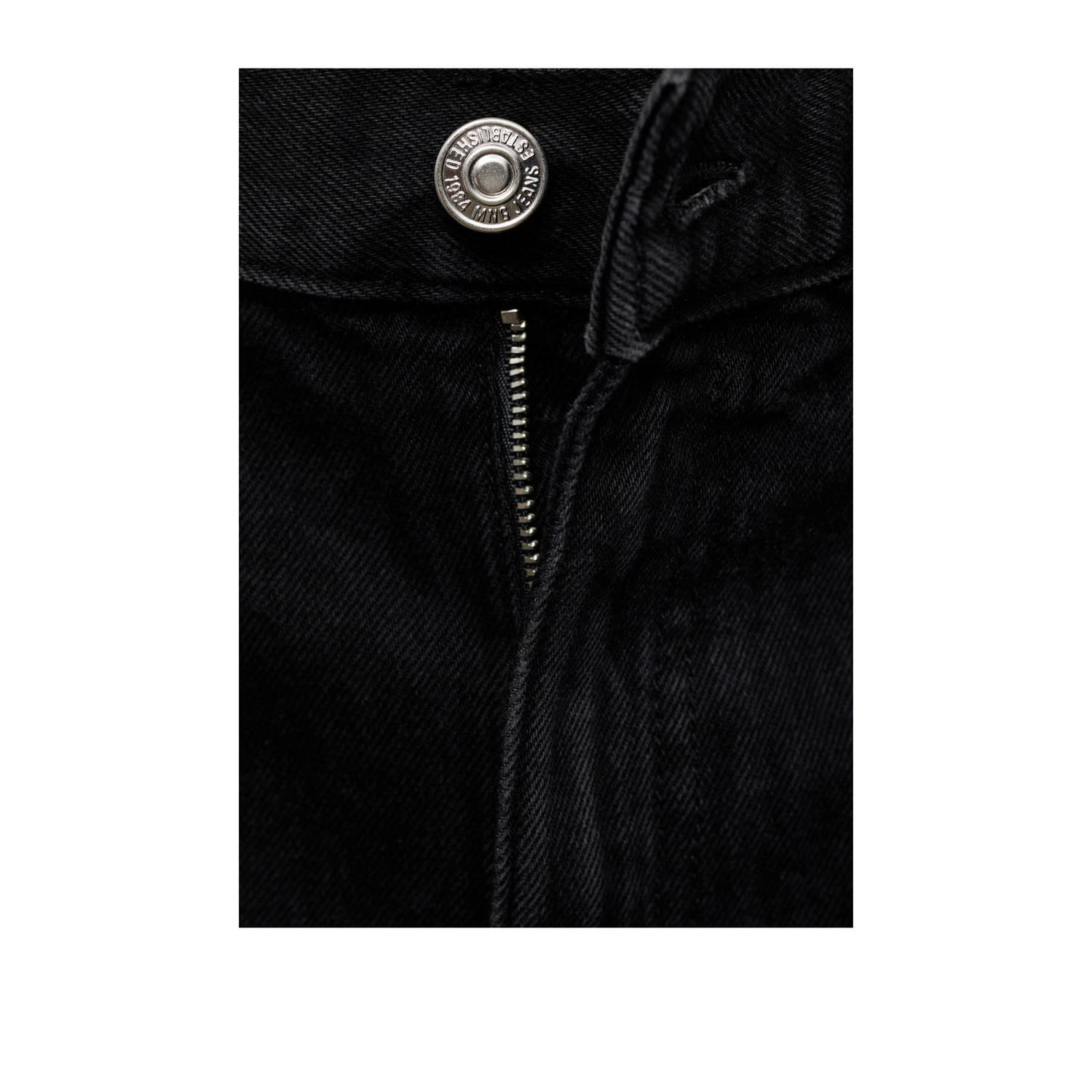 Mango denim straight regular waist denim short black denim