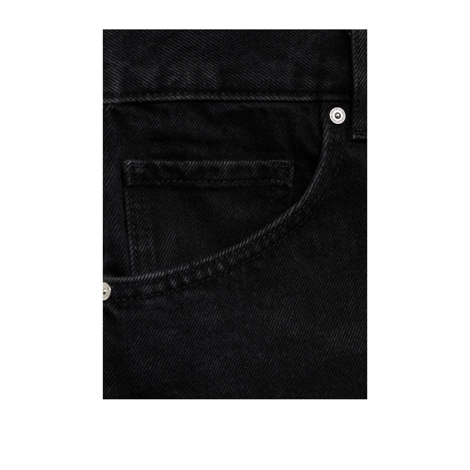 Mango denim straight regular waist denim short black denim