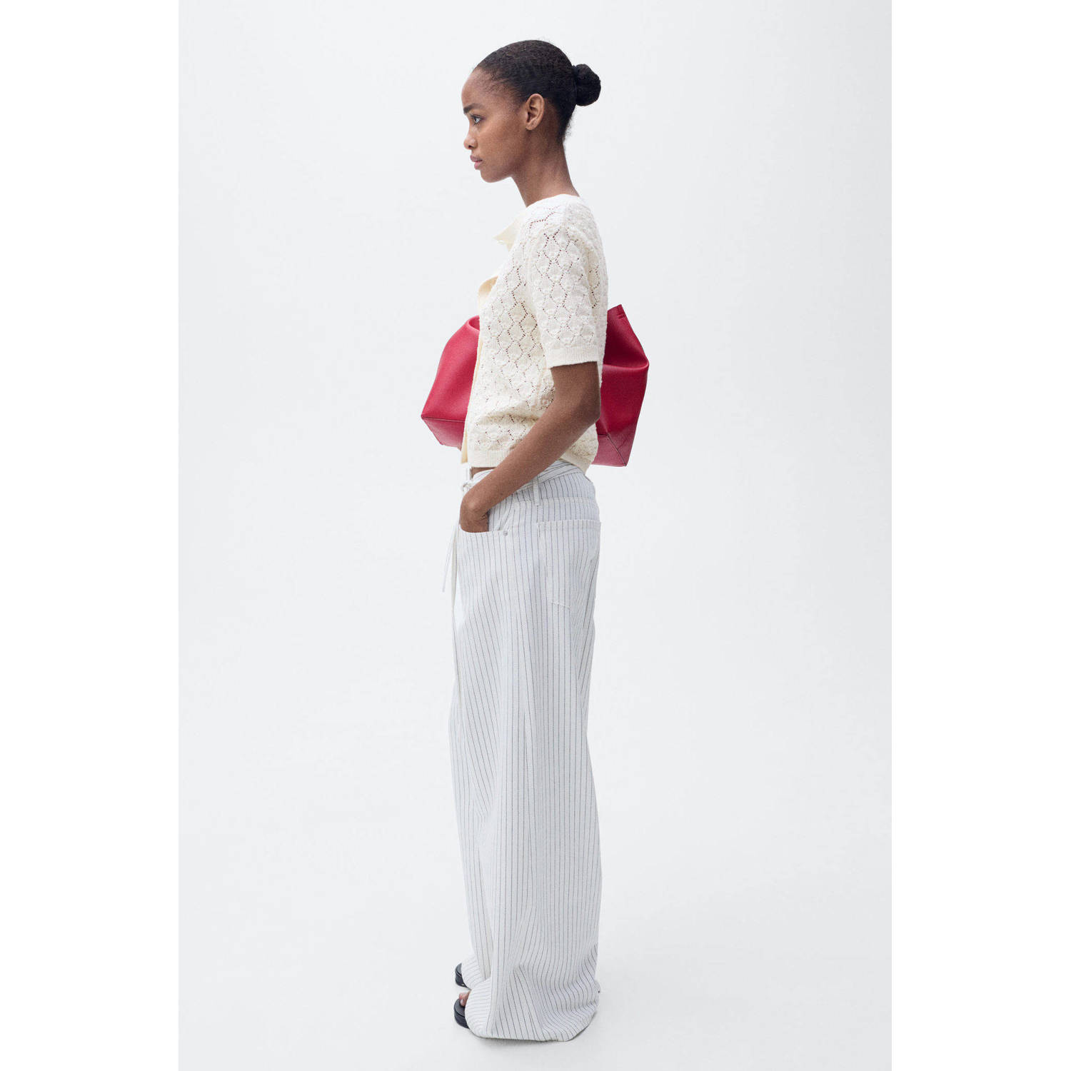 Mango gebreid vest beige