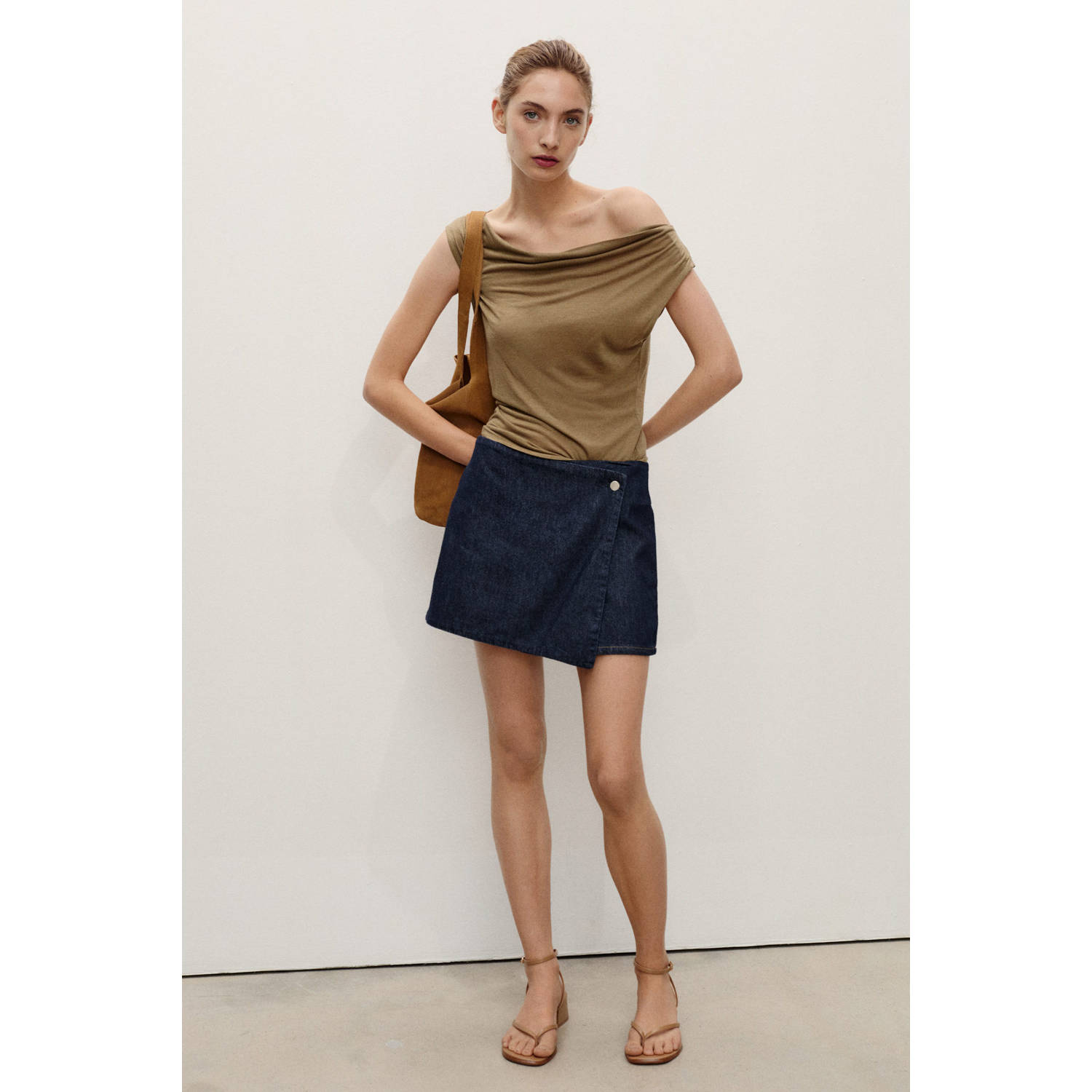 Mango denim skort dark blue denim