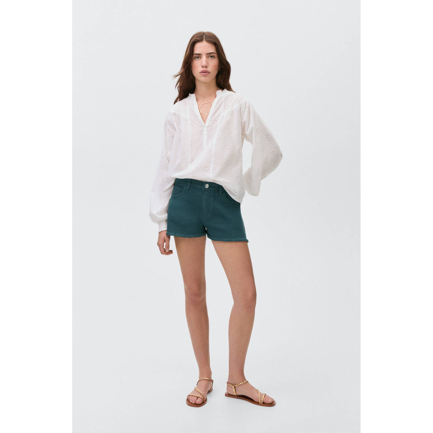 MANGO TEEN denim short donkergroen