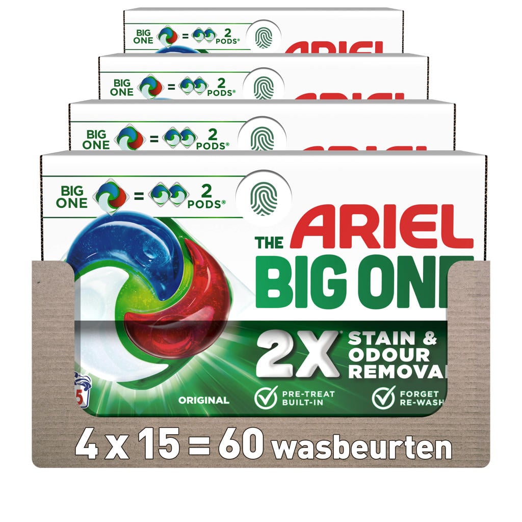 Ariel 3 in 1 Pods Original - The Big One - 4 x 15 stuks - 60 wasbeurten
