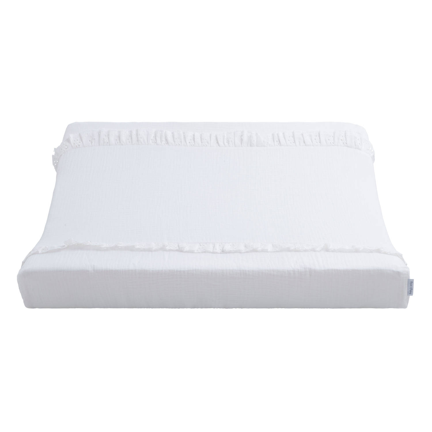 Baby's Only aankleedkussenhoes Calm met ruches en broderie wit