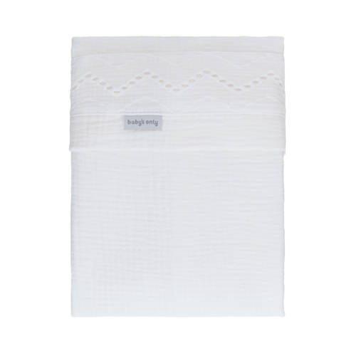 Baby's Only ledikantlaken Calm met broderie wit afbeelding