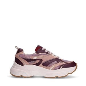 chunky leren sneakers paars