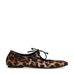 ballerina's met panterprint cognac/zwart