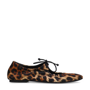 ballerina's met panterprint cognac/zwart