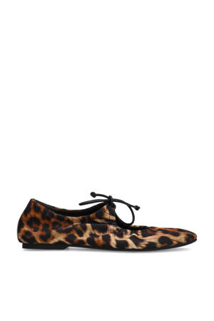ballerina's met panterprint cognac/zwart