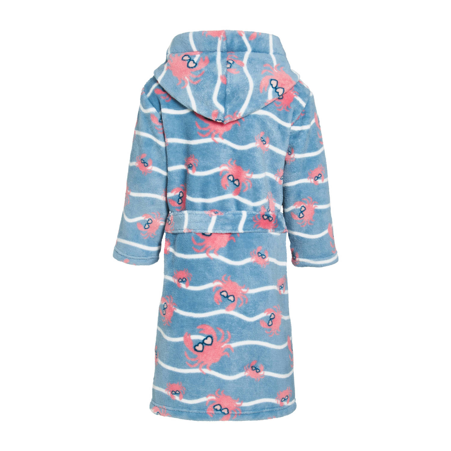 Playshoes badjas Crab lichtblauw roze