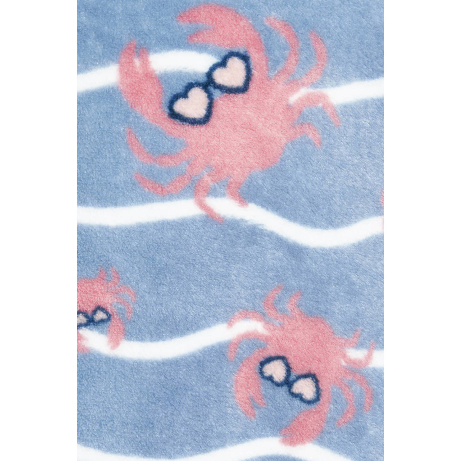 Playshoes badjas Crab lichtblauw roze