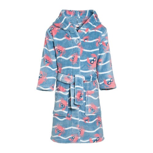 Playshoes badjas Crab lichtblauw/roze afbeelding