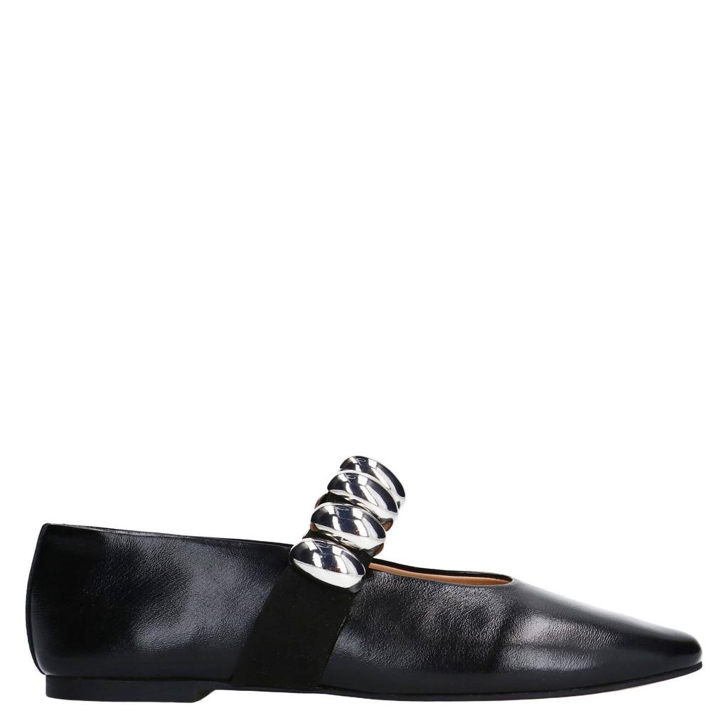 Zwarte dames Sacha leren ballerina's