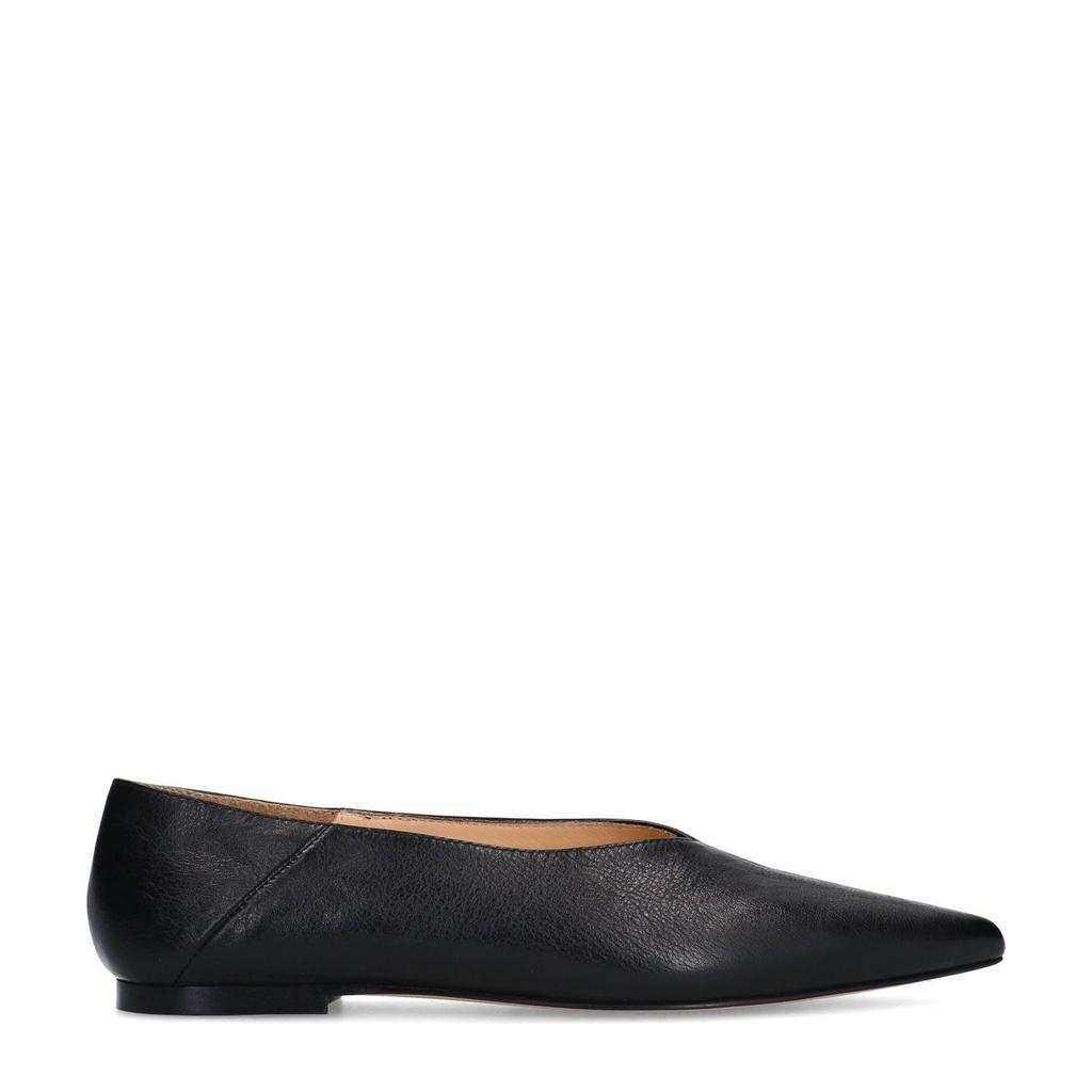 Zwarte dames Sacha leren loafers