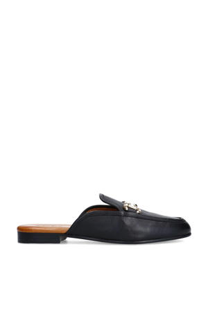 leren slippers zwart